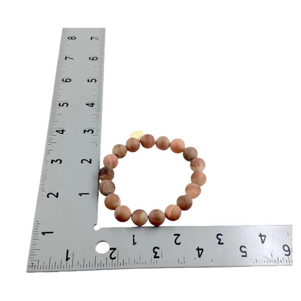 Monica Mauro Beaded Bracelet, S/M, Natural Druzy Agate, Quartz, Metaphysical - Picture 13 of 13